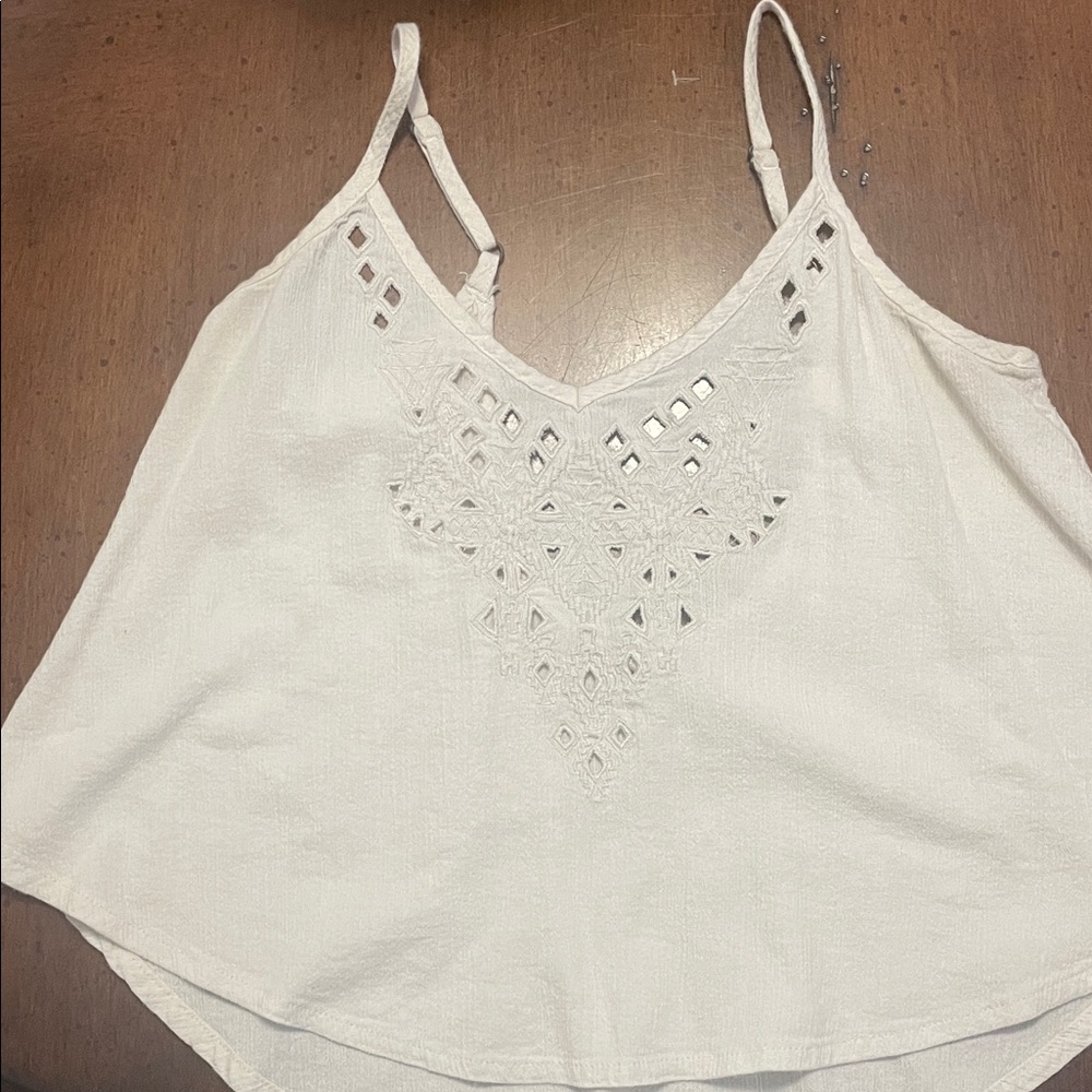 Billabong White Embroidered Camisole Top
